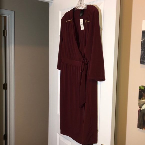 Lane Bryant Dresses & Skirts - NWT Maroon/burgundy wrap dress by Lane Bryant